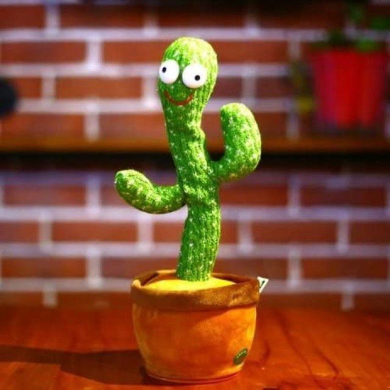 Geutejj Dancing Cactus Talking Toy, Cactus Plush Toy, Singing Recording Repeat_352  (Green)