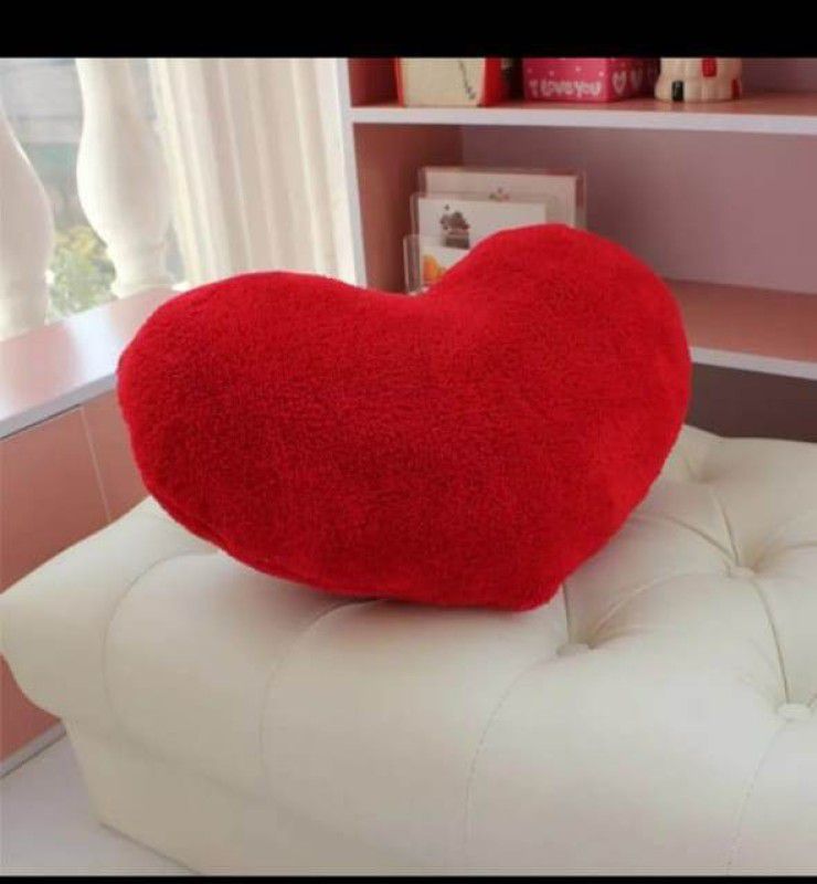 Priya Red Heart Shape Cushion - 35 cm  (Red)