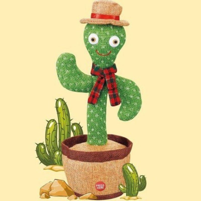 FASTFRIEND Cactus ToyMimicking Repeats What You Say and Sing Electronic Plush Educational  (Green)