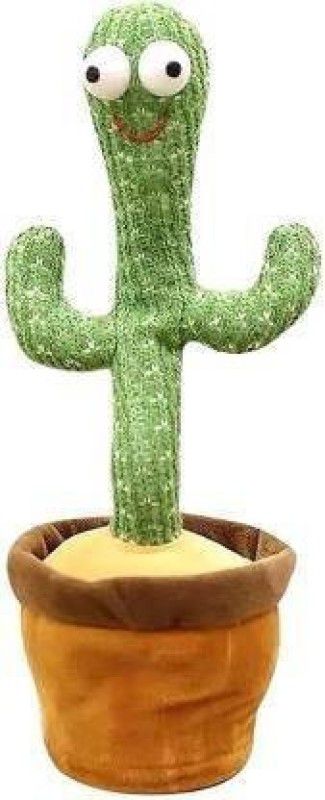 FASTFRIEND Talking Cactus Toy Cute Face Big Eyes Cactus Plush Toy Talk-Back Repeat Mimic a  (Green)