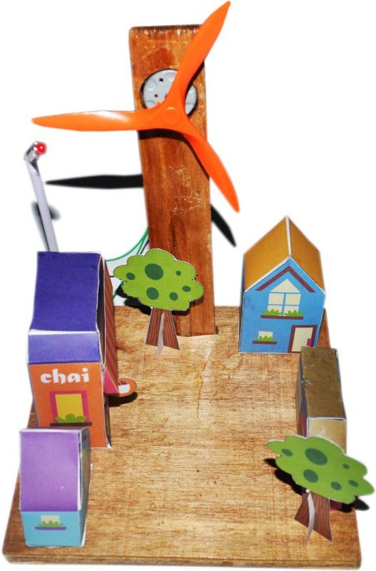 ProjectsforSchool Eco Green Windmill City - DIY kit for Science Project  (Multicolor)