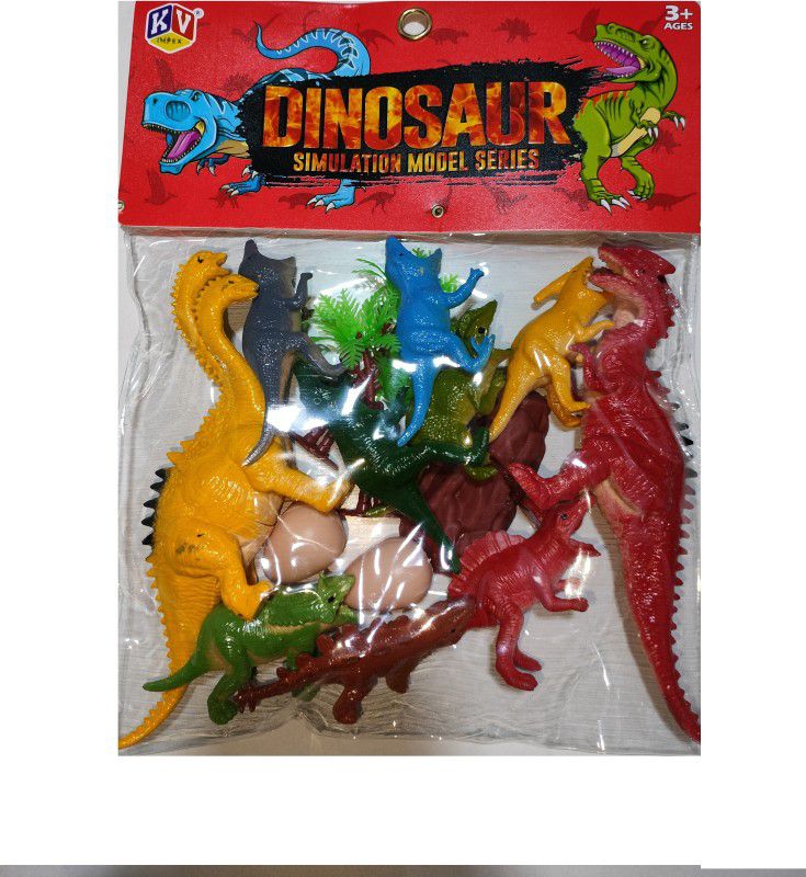 SR Toys Dinosaur animals set for kids (Multicolor,Pack of 10 pcs)  (Multicolor)