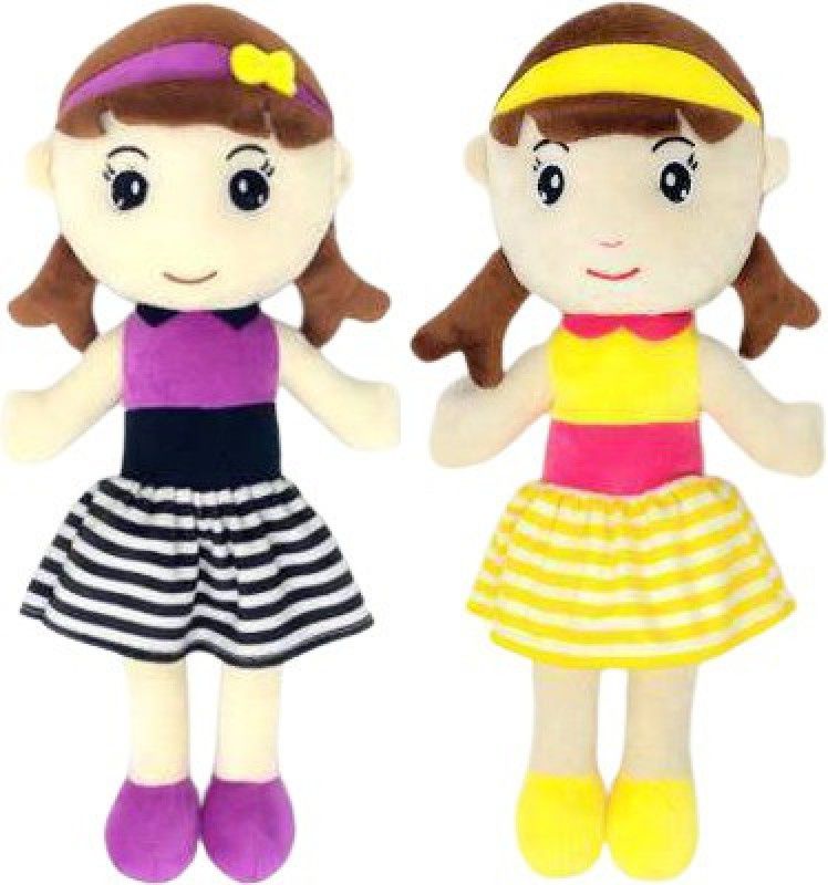 Lil'ted SUPER SOFT HUGGABLE SWEET DOLL Combo 42cm (PURPLE & Yellow-) FOR GIRLS,BIRTHDAY GIFT - 42 cm  (Purple, Yellow)