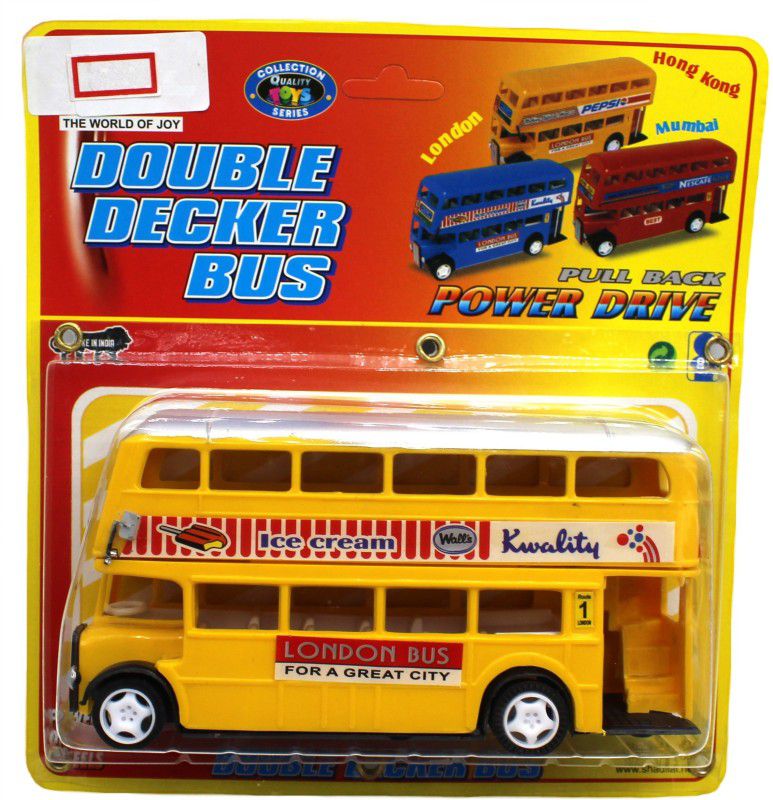 neoinsta shopping Very Beautiful Pull Back Double Decker Bus Yellow For Kids  (Yellow)