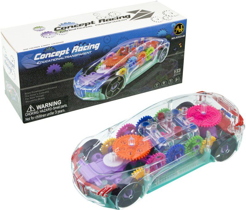 ToySurf ®3D Gear Simulation Mechanical Music & Light Car Toy With 360° Rotation (Age 3+)  (Multicolor)