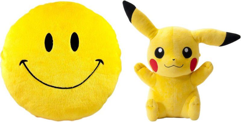 Agnolia Gift Gallery Smiley cushion 35cm-Smile with Pikachu - 32 cm  (Multicolor)