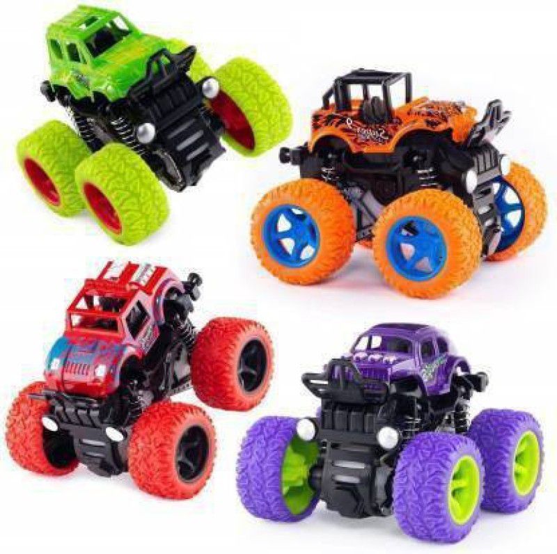 JVTS Toys Friction Powered Mini Monster Cars for Kids With Big Rubber Tires  (Multicolor)
