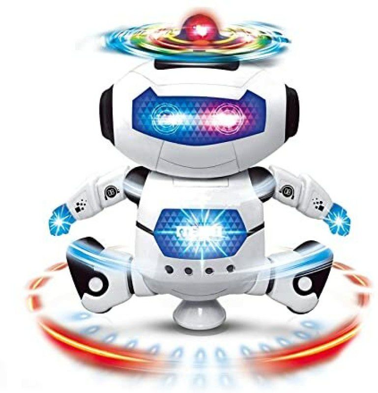 ROZZBY Dancing Robot with Music and 3D Flashing Lights, 360 Degree Rotation Toy Robot