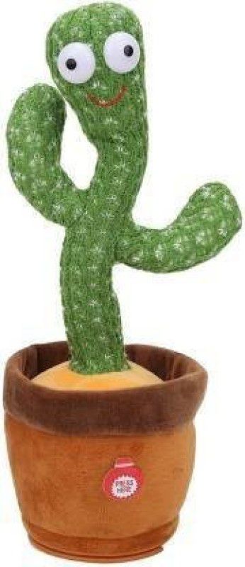 FASTFRIEND New Dancing Cactus with Guitar Toy Cactus Plush Toy Plush Toys Decompressed Ele  (Green)