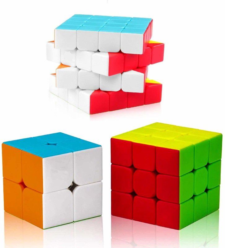 shreenik Combo Set Of 2x2 3x3 4x4 high Speed Stickerless Puzzle Cube  (3 Pieces)