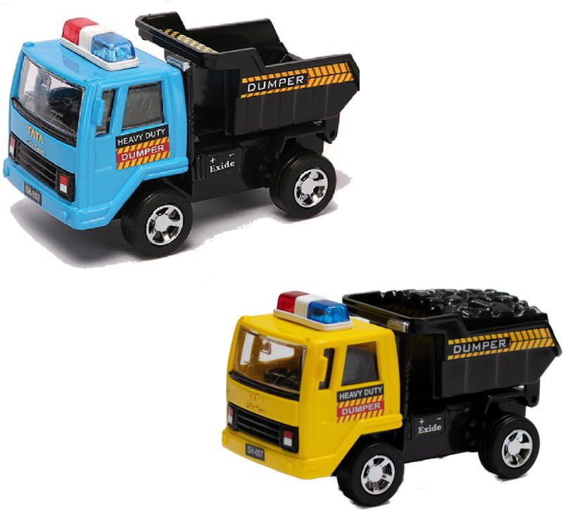 DEALbindaas Combo of Coal Carrier & Dumper Truck Pull Back Die-Cast Scaled Model Toy  (Multicolor, Pack of: 2)