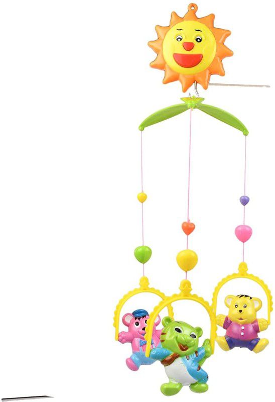 Galactic New Sweet Cuddles Harmonious Musical cot with Hanging Cartoons for Toddlers/ Infants/ New-Borns/Baby- Multi Colors Multicolor ( 6 Pcs Set )(3 Design Available 1 Design Sending)  (Multicolor)