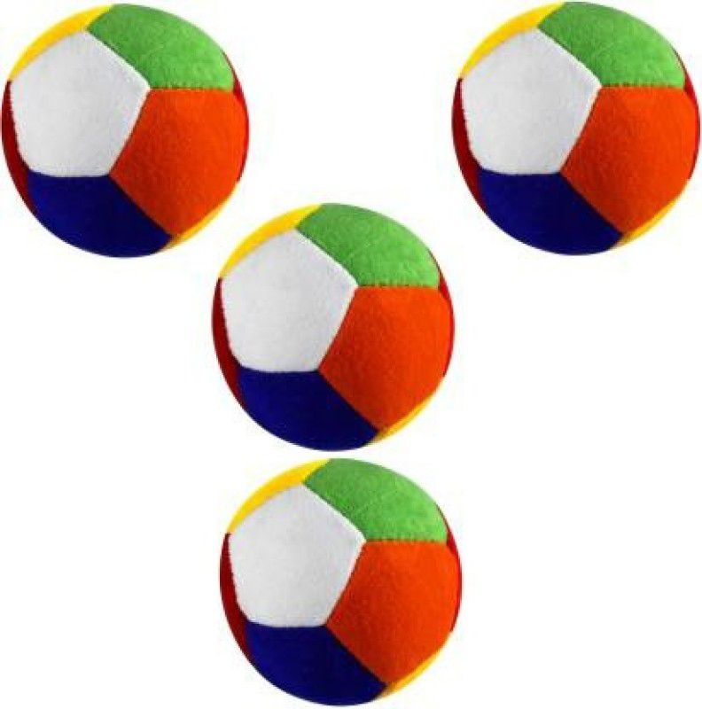 P I SOFT TOYS 15cm 4combo product of rattle football for kids - 15 cm  (Multicolor)