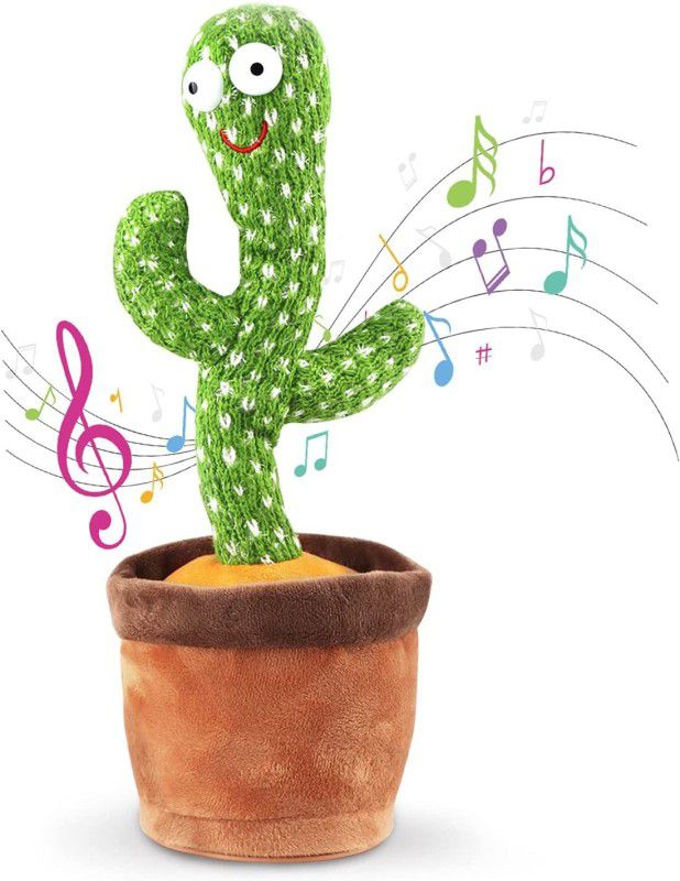 LIBRA Dancing Cactus Repeats What You Say,Electronic Plush Toy with Lighting,Singing Cactus Recording and Repeat Your Words for Education Toys,Singing Cactus Toy  (Green)