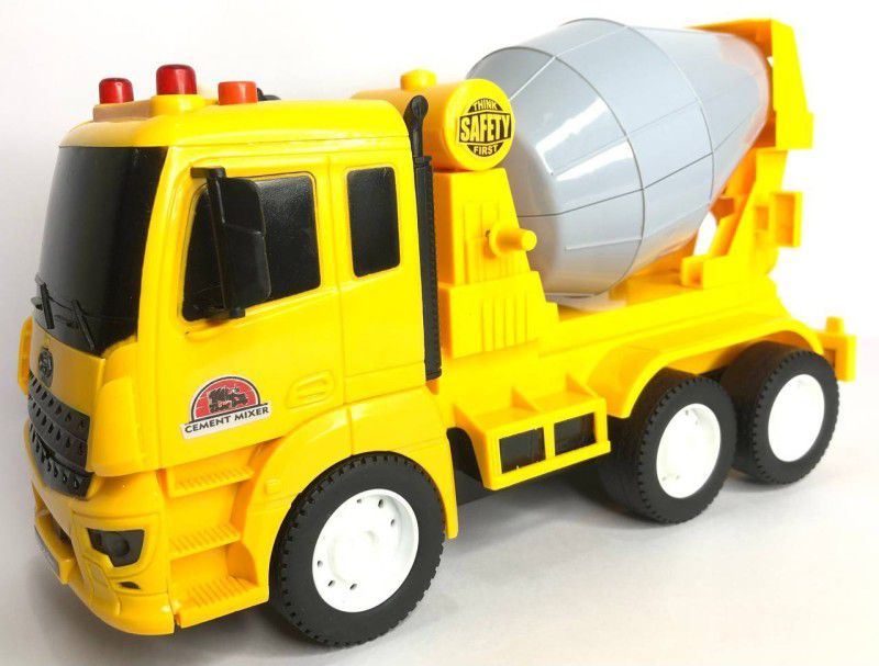 JVTS Builder Friction Cement Mixer Truck Construction Vehicle Toy for Kids, Yellow  (Multicolor)