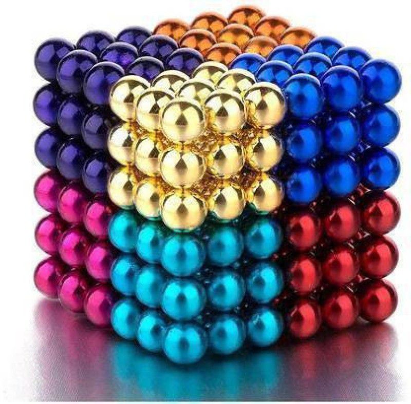 Porquepine Multi Colored Magnetic Balls Toy For sculpture building for Home Office Decoration & Stress Relief for Kids Educational Stacking 3D Puzzle  (216 Pieces)