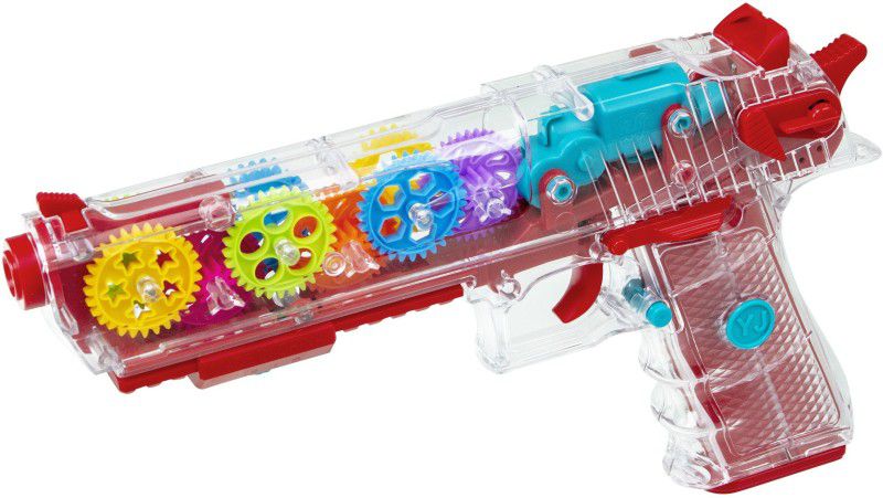 ToySurf ®Concept Transparent Gear Light Gun Toy With Sound & Flashing Lights (Age 3+)  (Multicolor)