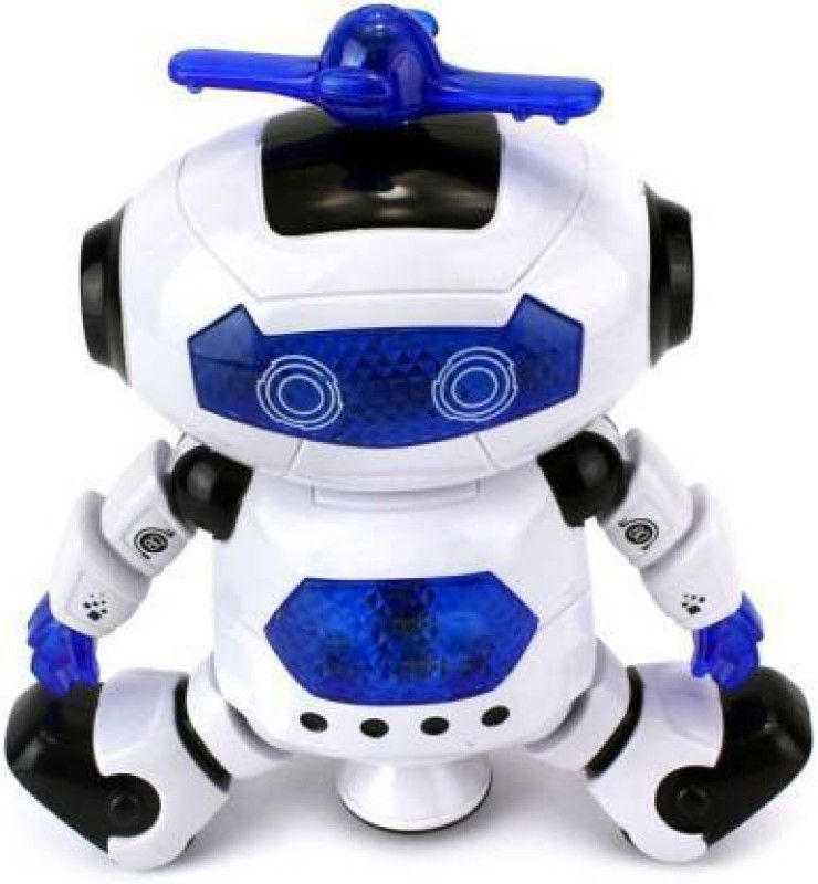 MEZIRE 360 Rotating Space Dancing Robot Musical Walk Lighten Electronic Toy Christmas Birthday Best Gifs For Kids Toys Compatible Dancing Robot with Flashing Lights and Music (White)  (Multicolor)