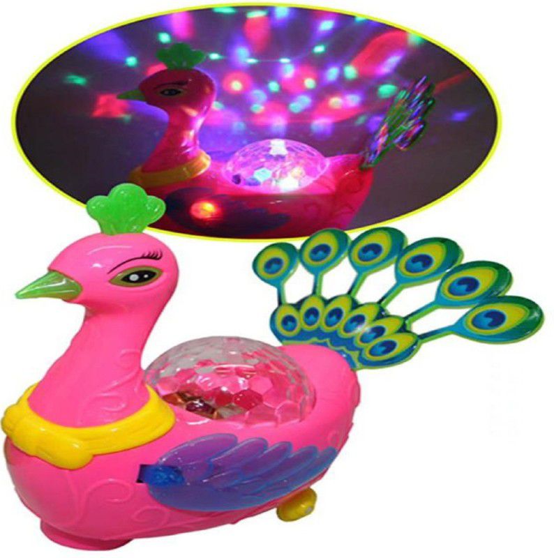 KTRS Smiles Electric Peacock Toy Kids Musical Dancing Peacock Toy Flashing Lights  (Multicolor)
