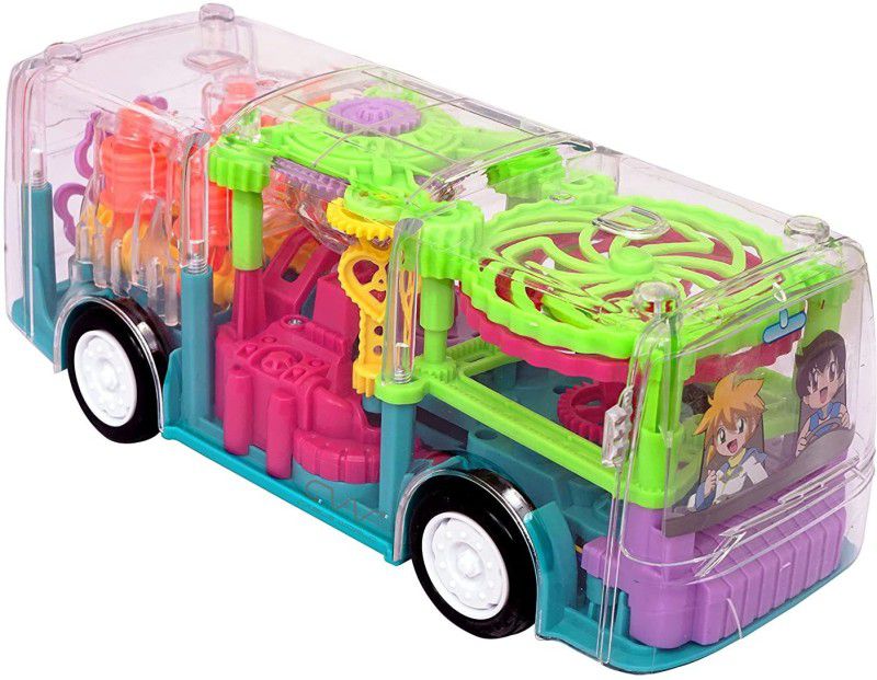 ARNIYAVALA Funny Gear Transparent Electric Concept Car Bus Sound Light Simulation Gear Mechanical Baby Puzzle Early Education kids Girl Toy  (Multicolor)
