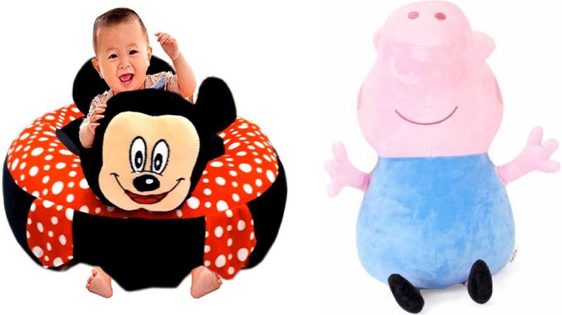 tgr MICKEY MOUSE SEATING SOFA FOR KIDS WITH CUTE CARTOON CHARACTER PEPPA PIG - 46 mm  (Multicolor)