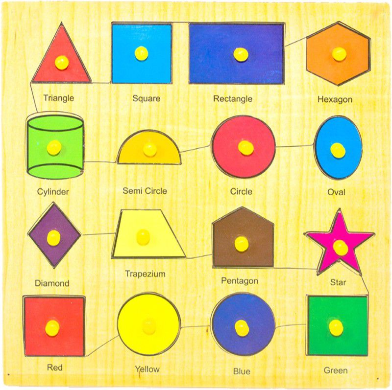 Haulsale Wooden Color & Shapes Educational Puzzle For Kids  (16 Pieces)