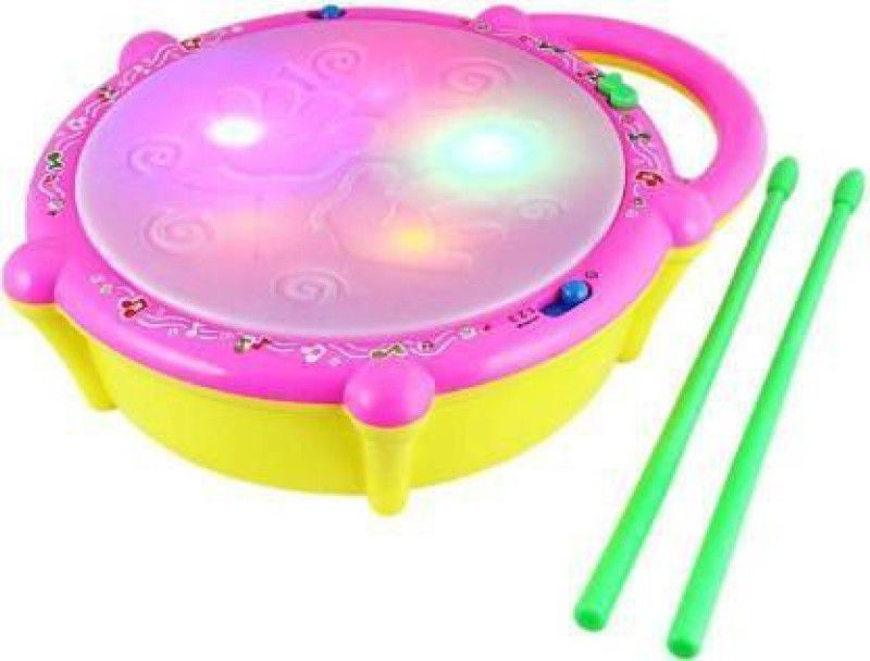 Just97 Flash Drum Set With Music And 3D Lights_23  (Multicolor)