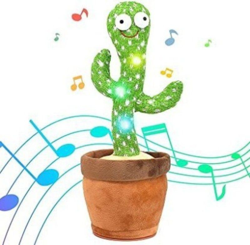 FASTFRIEND Cactus Toy Talking Dancing Cactus Plush Toy For Babies (Green)  (Green)