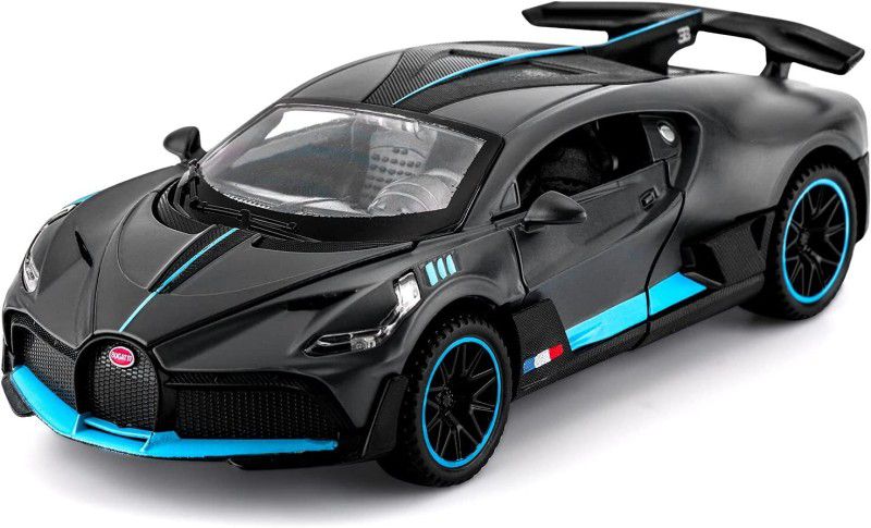 ATRI 1:32 Scale Die-cast Metal Model Bugatti Divo Sport Pull Back Car Toy with Openable Doors, Light and Sound Effects for Boys Girls Kids (Black, Pack of: 1)  (Matt Black, Pack of: 1)