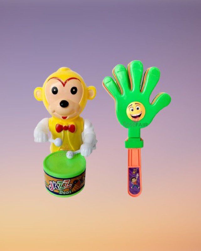 PRIMEFAIR Funny Key-Operated Cute Drummer Toy cheering props children clap A-B20  (Multicolor)