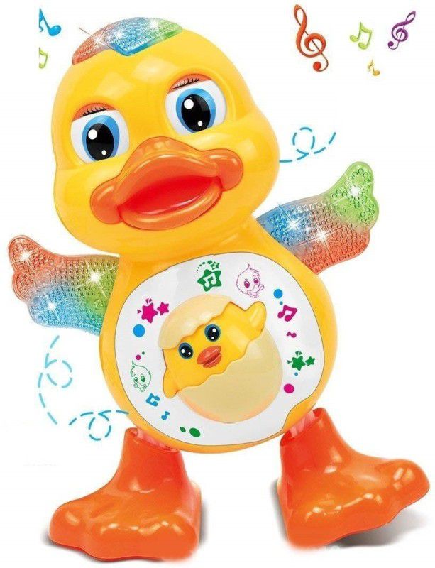 MEZIRE ®Musical Dancing Duck With Music, Flashing Lights & Real Dancing Action (Yellow)  (Yellow)