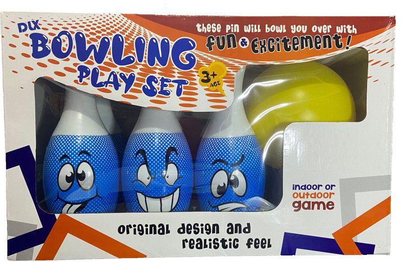 GoodsNet bowling set plastic 6 pins 1 balls large bowling toy for kids Bowling