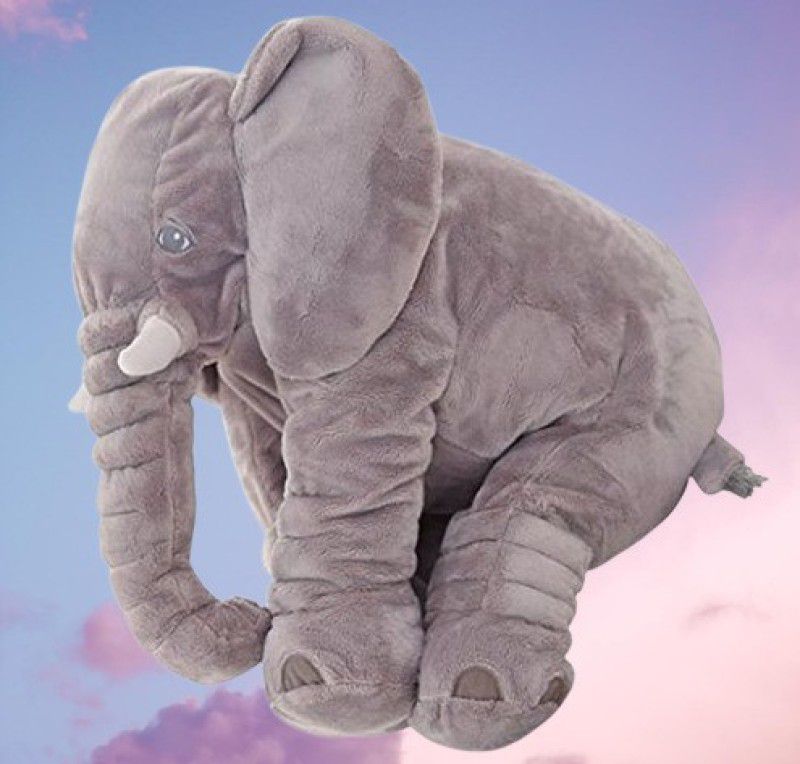 kashish trading company SOFT GREY ELEPHANT PILLOW_O FOR YOUR KIDS (50-60 CM) - 55 cm  (Grey)