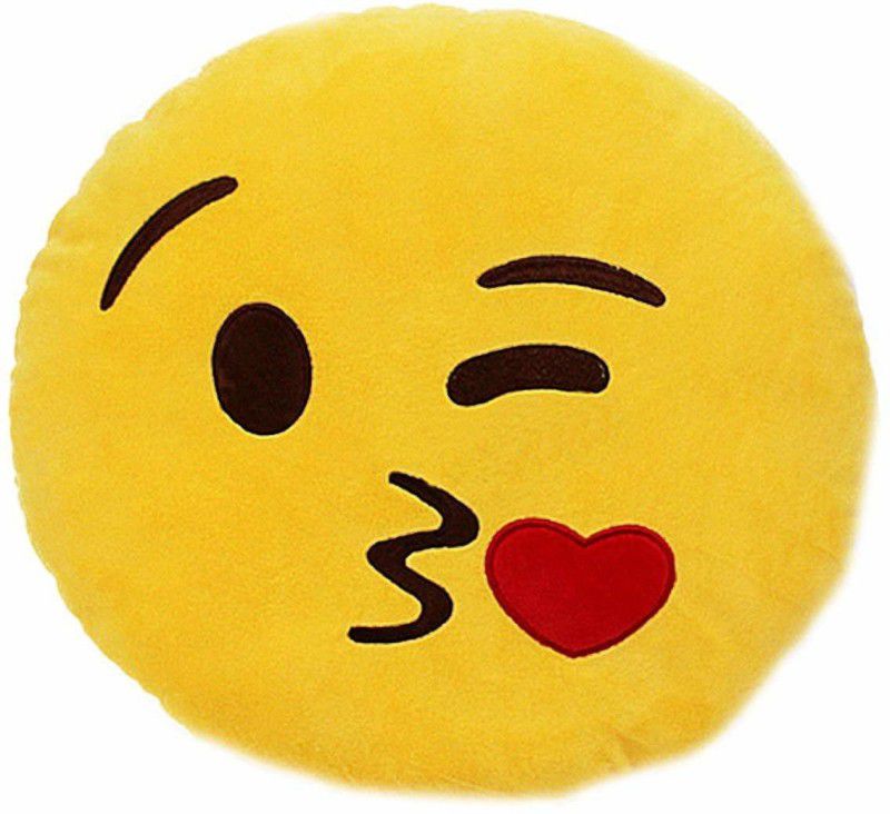 Prince Soft Toys Microfibre Smiley Cushion for kids Pack of 1 - 32 cm  (Yellow)