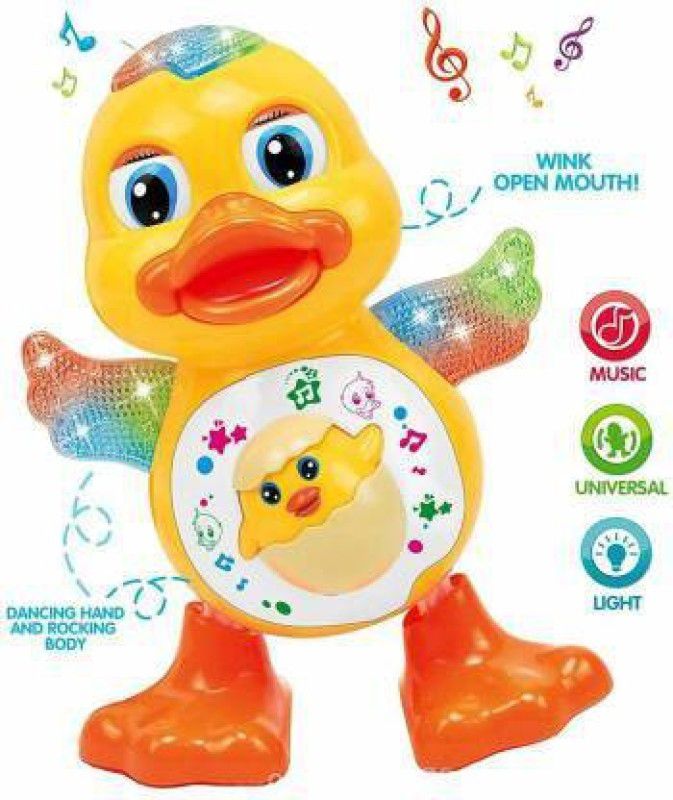 JVTS Happy Dancing Duck Toy for Kids with Music and Lights  (Multicolor)