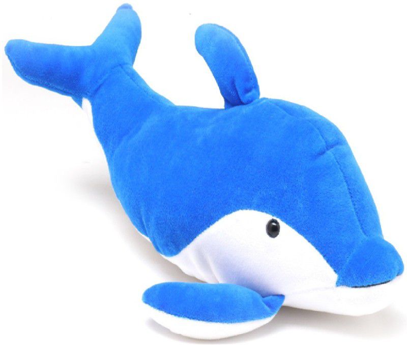Tashu Collection Cute Fluffy Dolphin Fish Soft Toys/ - 35 cm  (Blue)