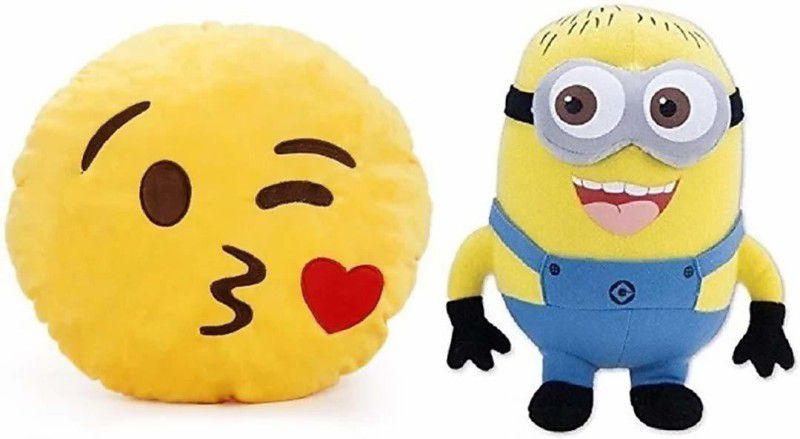 ARC Soft Smiley And Minion Soft Toy - 35 cm  (Yellow, Blue)