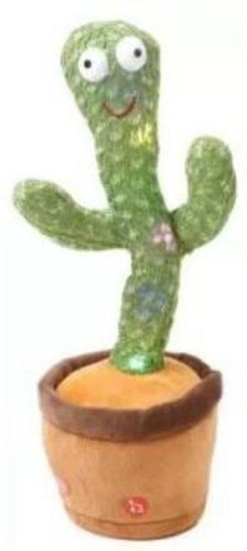QUE MART Dancing Cactus Talking Toy, Cactus Plush Toy,Singing Recording Repeat  (Green)