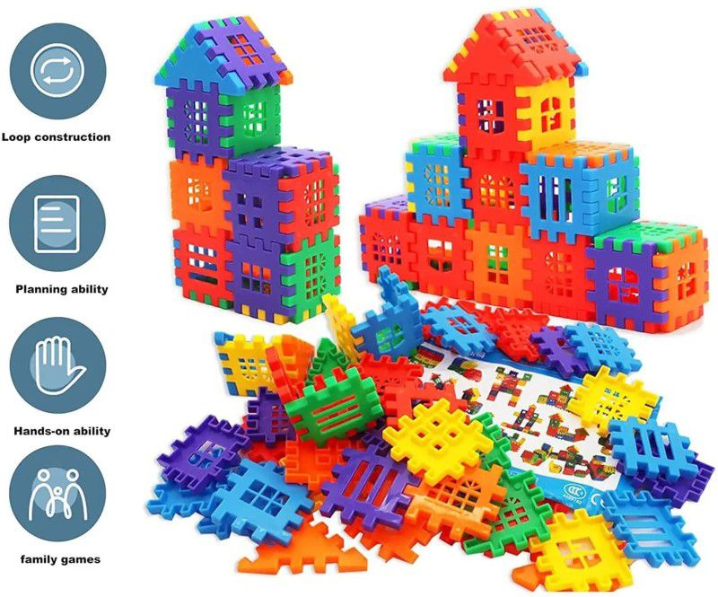 HENGLOBE Happy House Building Blocks Toys for Kids  (50 Pieces)