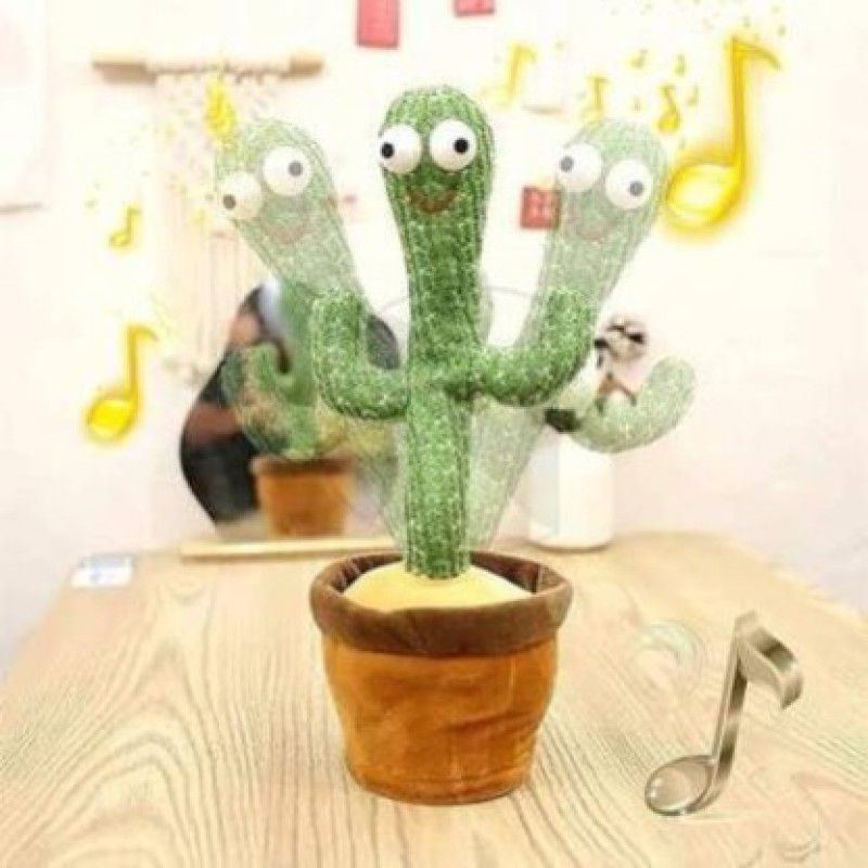 FASTFRIEND New Dancing Cactus Repeat& Talking Dancing Cactus Toy Repeat+Recording+Dance+Si  (Green)