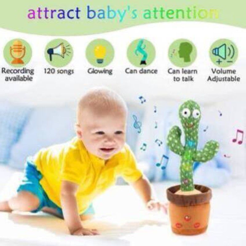 MindsArt Latest Dancing Cactus Repeats, Latest Talking Dancing Cactus Toy, Repeat+Recording+Dance+Sings, Wriggle Dancing Cactus For Kids Funs And For Enjoyment Repeating Voices Again Multicolors For Kid Both Boy And Girl  (Multicolor)