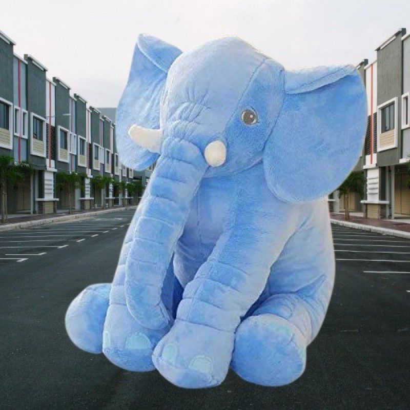 kashish trading company SOFT BLUE ELEPHANT PILLOW_G FOR YOUR KIDS (50-60 CM) - 55 cm  (Blue)