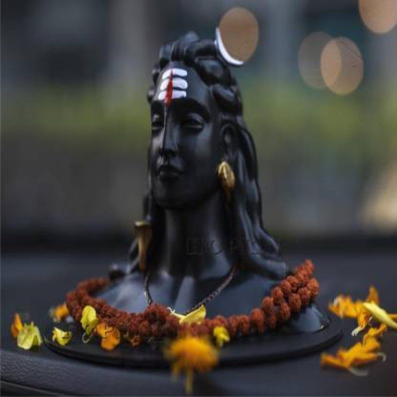 Pepino Trendy Handcrafted Adiyogi Shiva Statue for home decor|God idols for car dashboard| adiyogi statue for car dashboard, gifts And home  (Black)