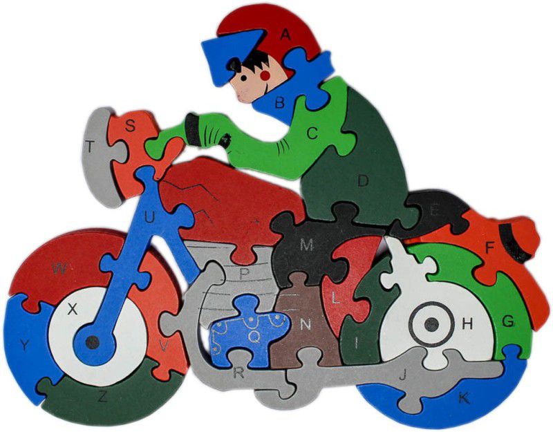 Shoppernation Alphabet and Number Wooden Jigsaw Puzzle - Bike (1TNG270)  (25 Pieces)