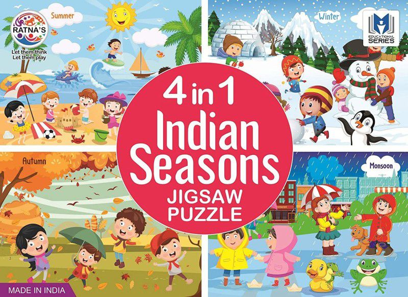 yes toys 4 in 1 Indian Seasons Jigsaw Puzzle for Kids. 4 Jigsaw Puzzles 35 Pieces Each  (500 Pieces)