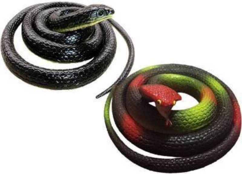 Tricolor 2 pc Rubber Snakes Prank Toy (Mulicolor) snake Gag Toy Snake Gag Toy