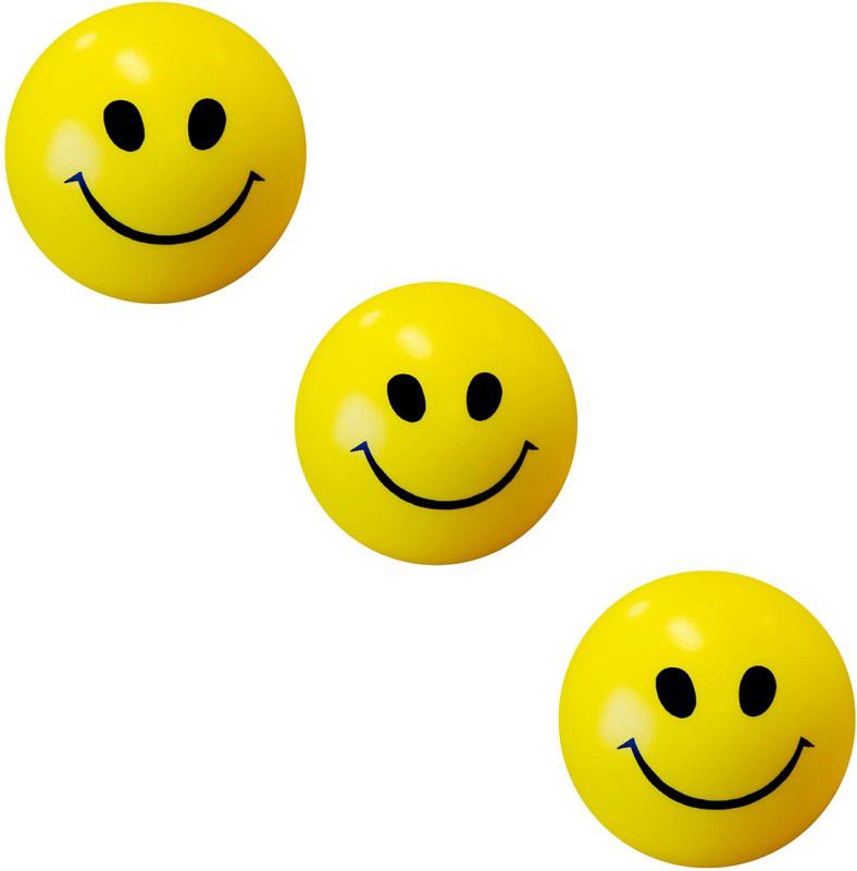 Shoppernation Smiley Design Stress Reliver Ball 3 - 4 cm  (Yellow)