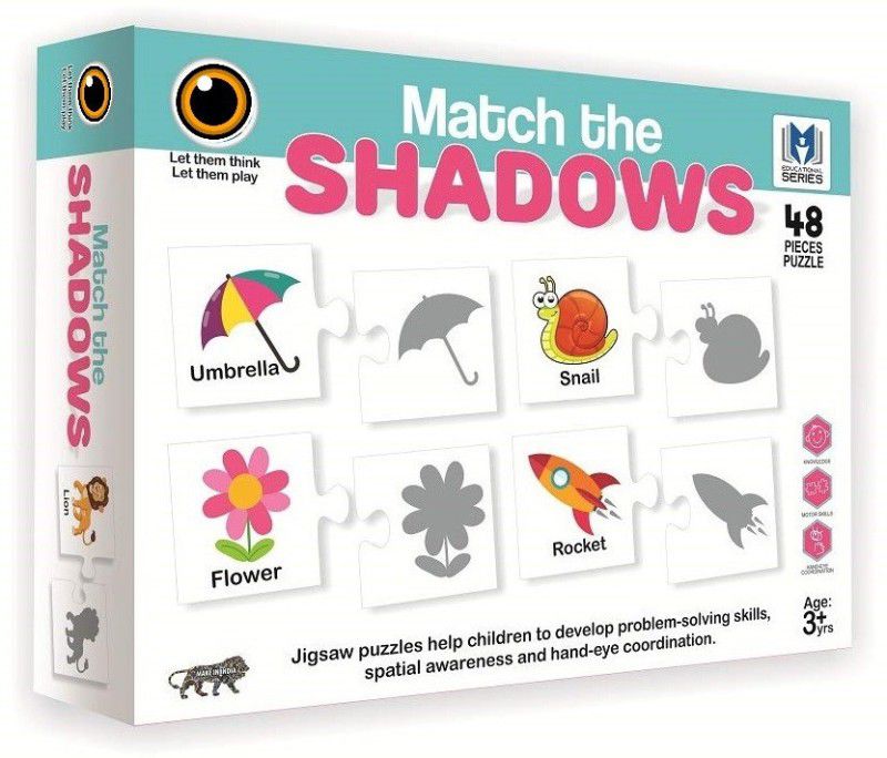 shopviashipping Match The Shadows Jigsaw Puzzle for Kids. 24 Different Shadow Jigsaw for Kids  (48 Pieces)
