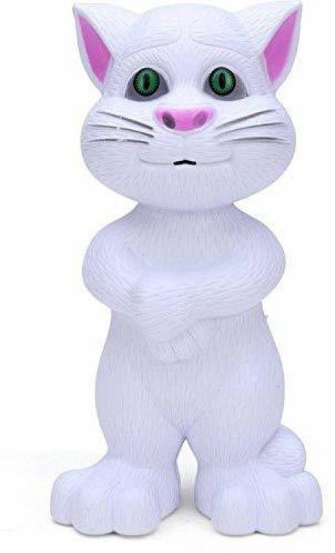 Satisfyshop Intelligent Speaking Repeats What You Say Recording Touch Musical white Talking Tom Cat  (White)