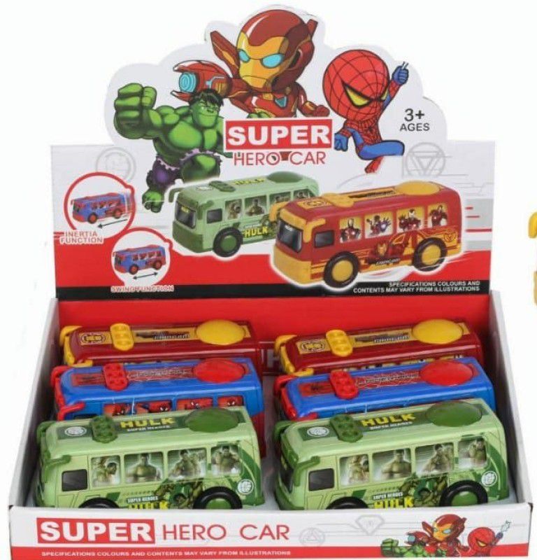 WONDER CREATURES Avengers bus (ironman ,spiderman,Hulk)  (Multicolor)